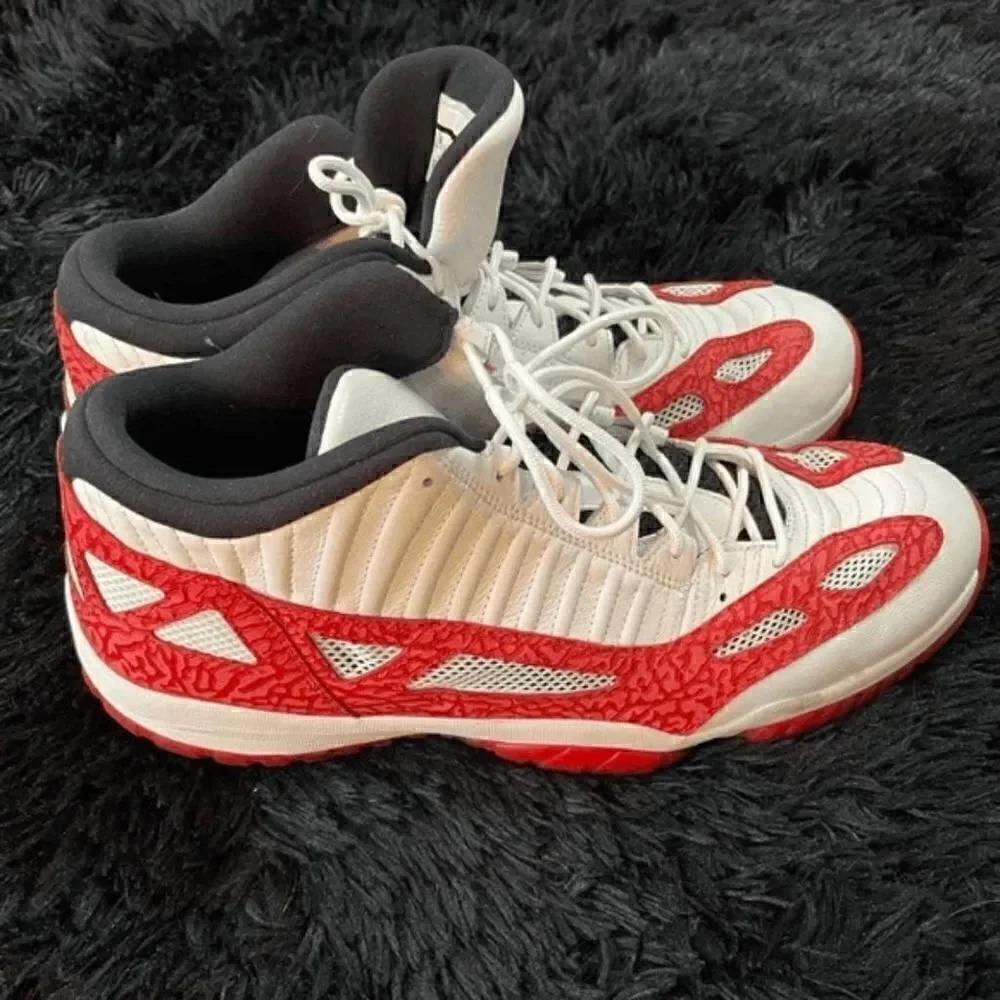 Rare EUC 2017 Mens Air Jordan 11 Retro Low IE GS White Gym Red Sneaker Shoes 18